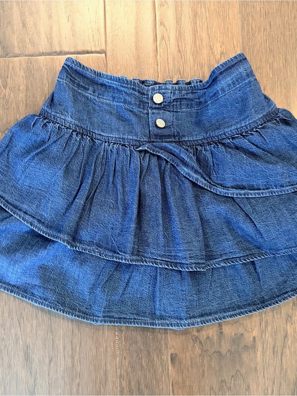GAP Dark Blue Denim Tiered Button Skirt